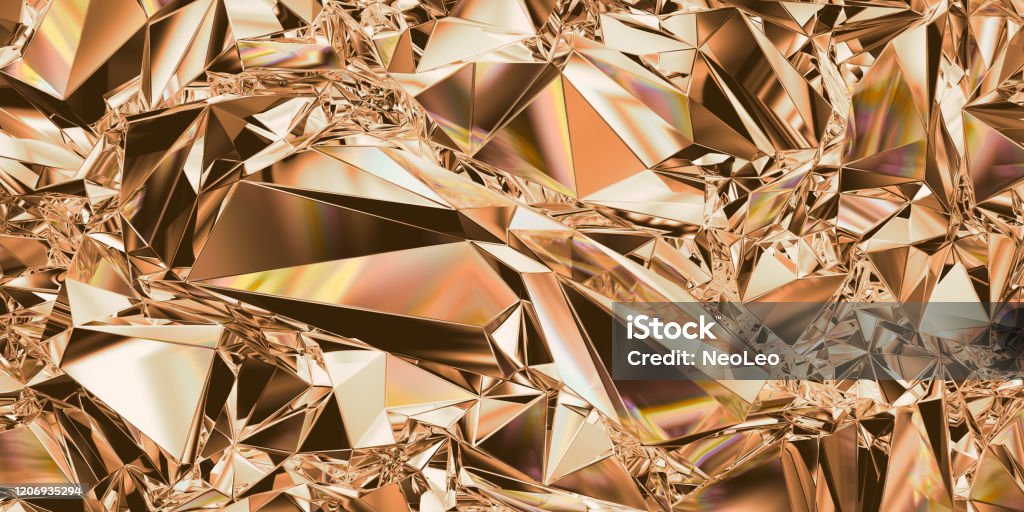 3d Render Abstract Copper Crystal Background Glass Faceted Wallpaper Polygonal Geometric Structure Crumpled Holographic Texture Golden Metallic Foil Crystallized Wallpaper Light Reflection Stock Photo - Download Image Now - iStock 3d Render Abstract Copper Crystal Background Glass Faceted Wallpaper Polygonal Geometric Structure Crumpled Holographic Texture Golden Metallic Foil Crystallized Wallpaper Light Reflection Stock Photo - Download Image Now - iStock