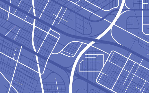 ilustrações de stock, clip art, desenhos animados e ícones de city urban streets roads abstract map - road marking illustrations