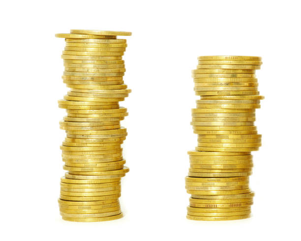 istock Coin pile isolated on white background 1206937730