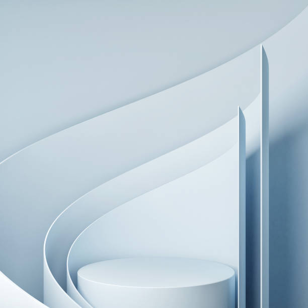 istock Mock up winner podium, Mock up studio for product presentation, blue background, 1206939165