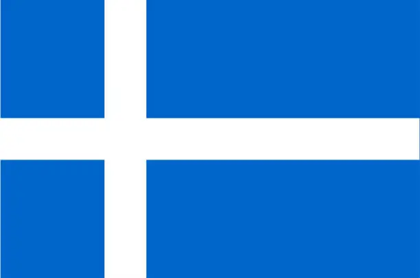 Vector illustration of Flag of Shetland in Scotland