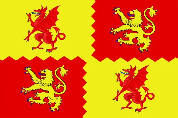 Vector illustration of Flag of Carmarthenshire in Wales