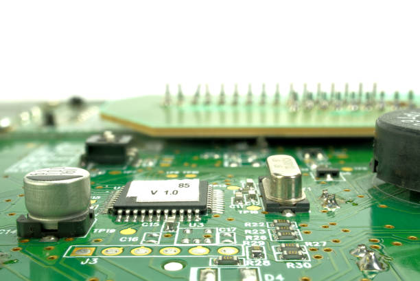 istock Electronic board can be used as background . Close up of a printed green computer circuit board 1206944626