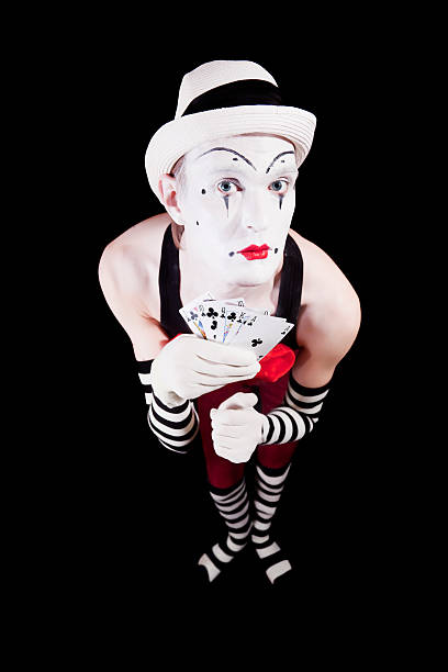 istock Circus clown with playing cards 120694492