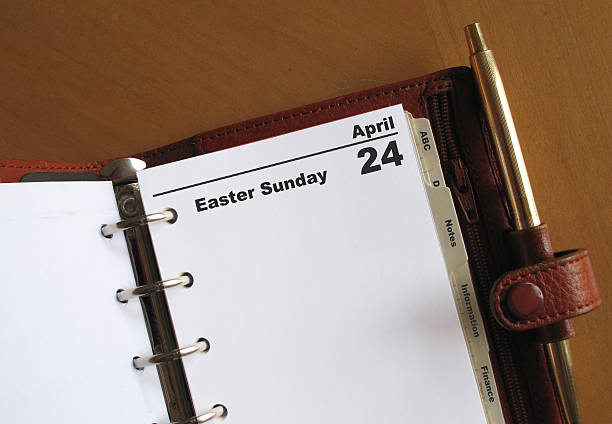 istock Easter Sunday diary date in a personal organizer 120694766