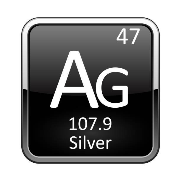 주기도 테이블 요소 실버입니다. 벡터 일러스트레이션 - periodic table interface icons square shape square stock illustrations