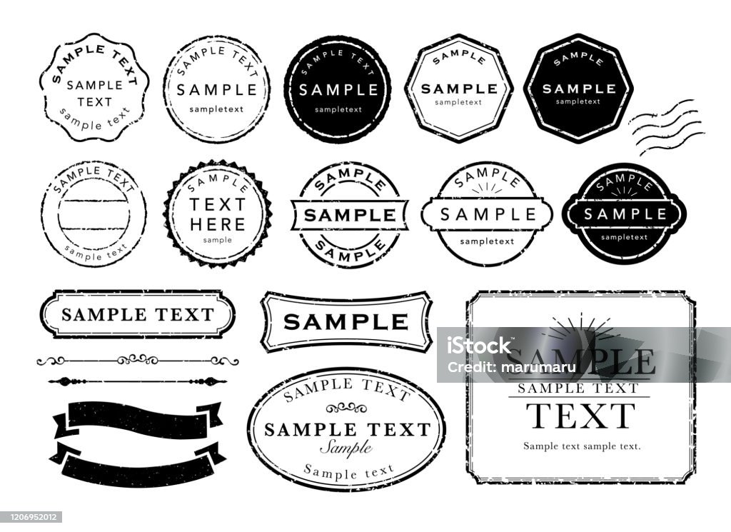 Vintage stamp frame icons Rubber Stamp stock vector