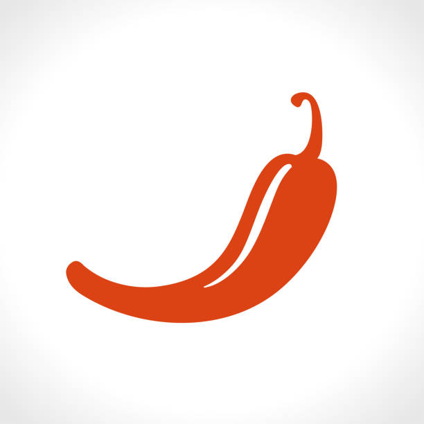 Hot red pepper. Flat vector icon. Food design. A simple image of a spicy food. Hot red pepper. Flat vector icon. Food design. A simple image of a spicy food. red bell pepper stock illustrations