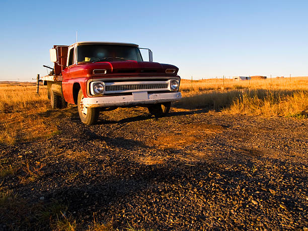 istock Old truck in early morning light. 120695507