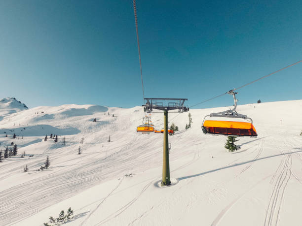 istock View from ski lift on ski slopes 1206955130