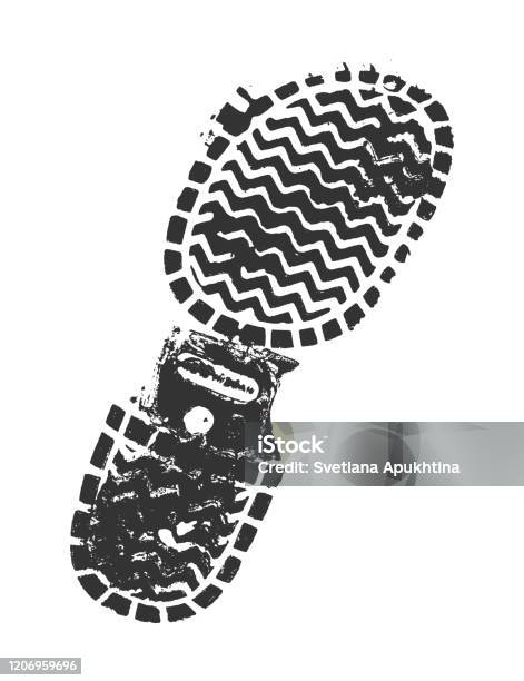Boot Print Track Pattern Boot Print Isolated On White Background Stock Illustration - Download ...