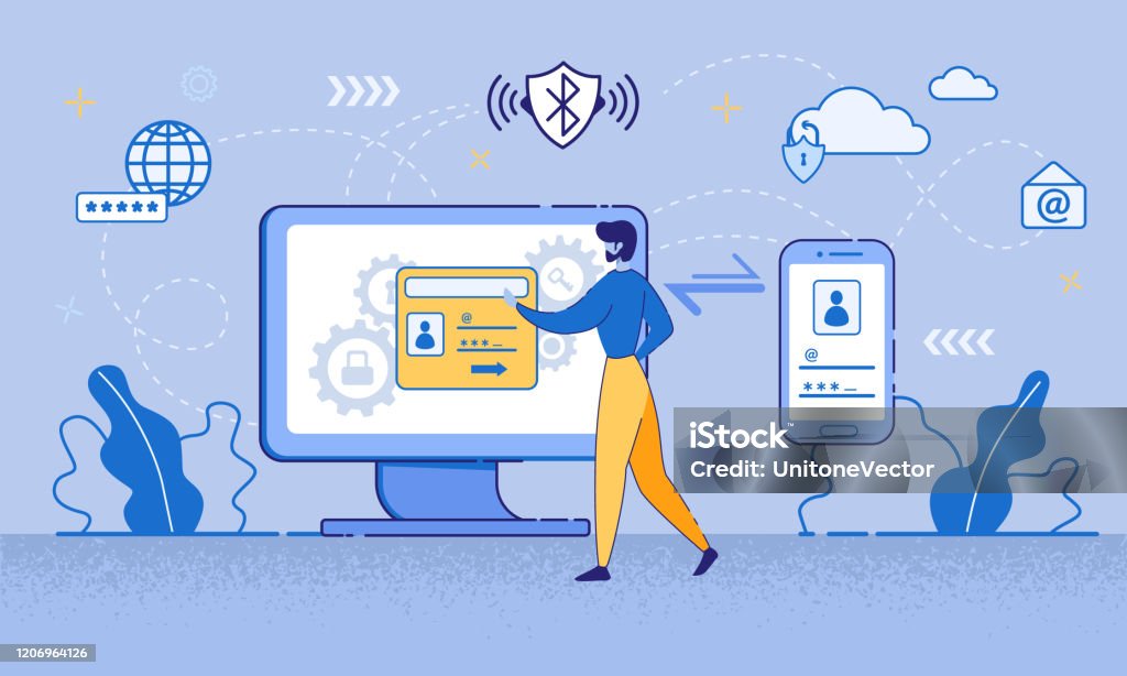 Two Factor Authentication Computer Meme Cartoon Man Use Computer Twofactor Authentication Stock Illustration ...