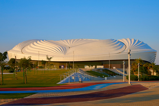 Al Wakrah ,Qatar -December 25 , 2019 : Al Janoub stadium  build specially for the 2022 soccer world cup