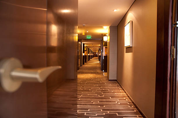 Hotel Corridor stock photo