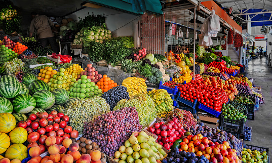 Vegetables and fruits in the market. Turkey.