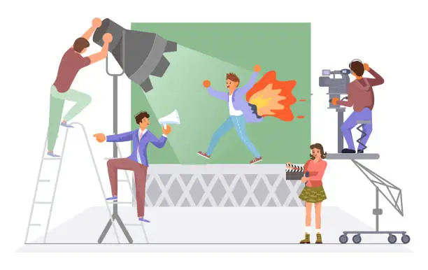 Vector illustration of Thriller film motion production