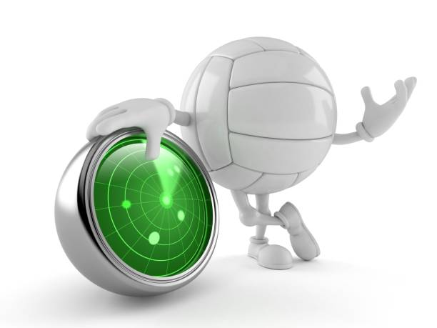 istock Volley ball character with radar 1206984480