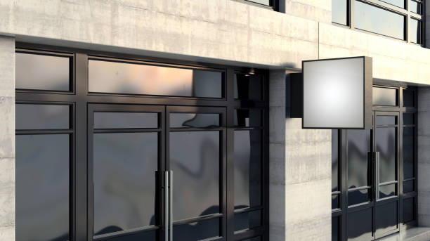 istock Square Lightbox Sign Outside Shop Facade 1206986634