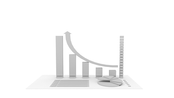 Stock market chart with green and red candles. Profit and money. Financial and business graph. Buy and sell concept. Stock market volatility 3d illustration.