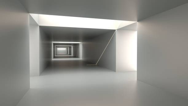 istock Empty space white room with the gap and glowing light. White background concept. White texture. 3D illustration. 1206989334