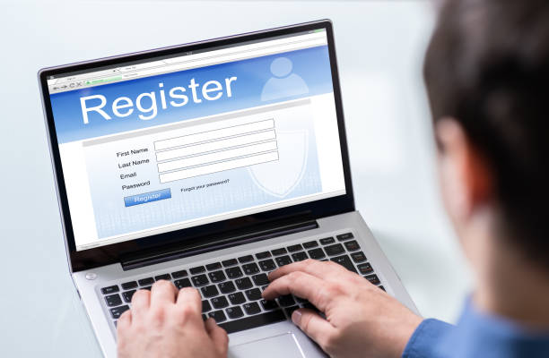 istock Businessman Filling Online Registration Form 1206990266