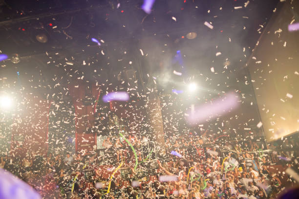 istock Explosive confetti at an entertainment party concert 1206991722