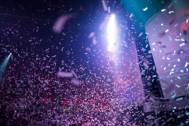 istock Explosive confetti at an entertainment party concert 1206991725