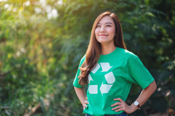 a woman environmental activists standing in the park