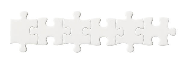 tiro isolado de quebra-cabeça em branco em fundo branco - blank puzzle - fotografias e filmes do acervo