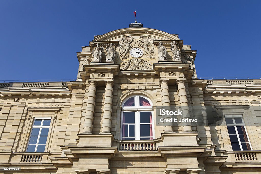 French Senate in Paris Front facade of the Luxembourg Palace (Palais de Luxembourg) in Paris, France. This building houses the French Senate.  France Stock Photo