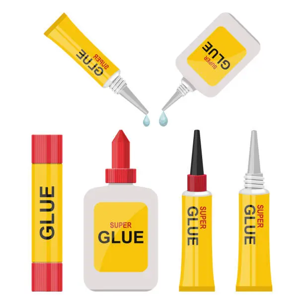 Vector illustration of Glue bottle vector design illustration isolated on white background