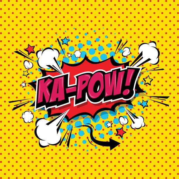 ilustrações de stock, clip art, desenhos animados e ícones de ka-pow! comic speech bubble, cartoon. art and illustration vector file. - bang