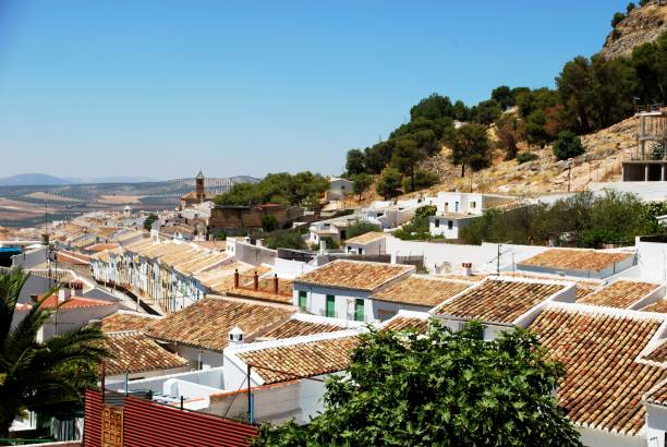 istock Elevated view over the white town rooftops, Archidona, Spain. 1207001975