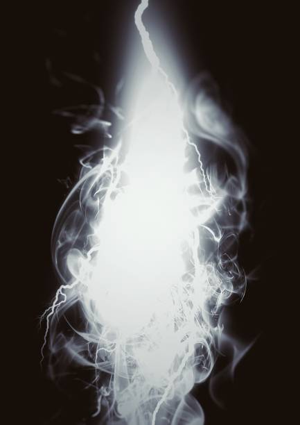 istock Abstract white lightning and fire illuminating the dark 1207006904
