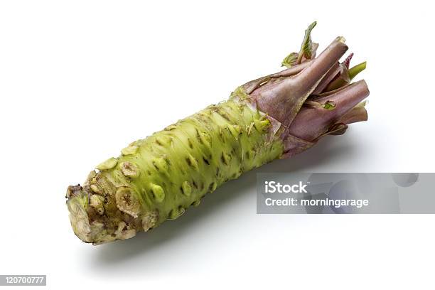 Closeup Of Wasabi On White Background Stock Photo - Download Image Now - Wasabi, Wasabi Sauce, Root