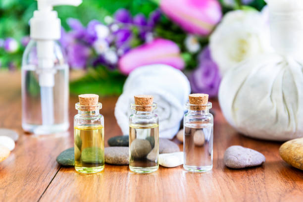 istock Spa concept Essential oil in bottle 1207010935