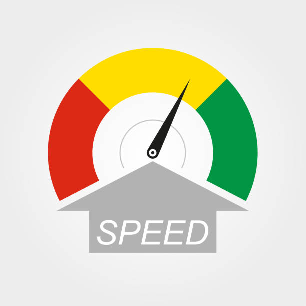 ilustrações de stock, clip art, desenhos animados e ícones de speedometer icon. speed symbol. gauge and rpm meter logo. vector illustration. - speedometer odometer car rpm