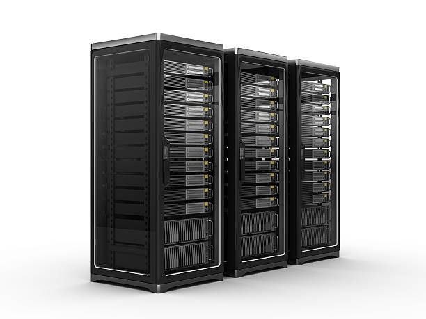 des serveurs moderne porte - network server tower rack computer photos et images de collection