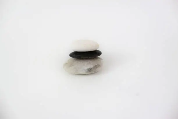 Tyre feng-shui stones isolated on white background