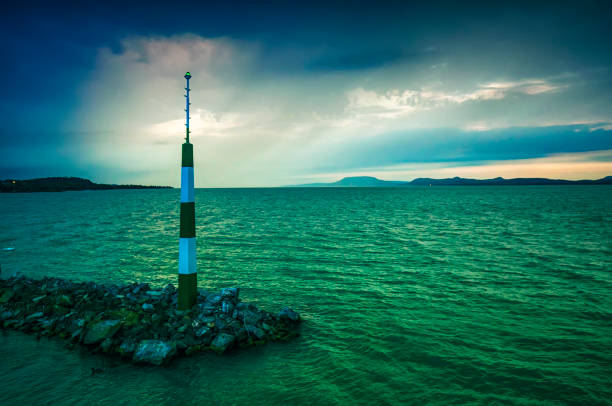 istock Lake Balaton with harbor light tower 1207014161