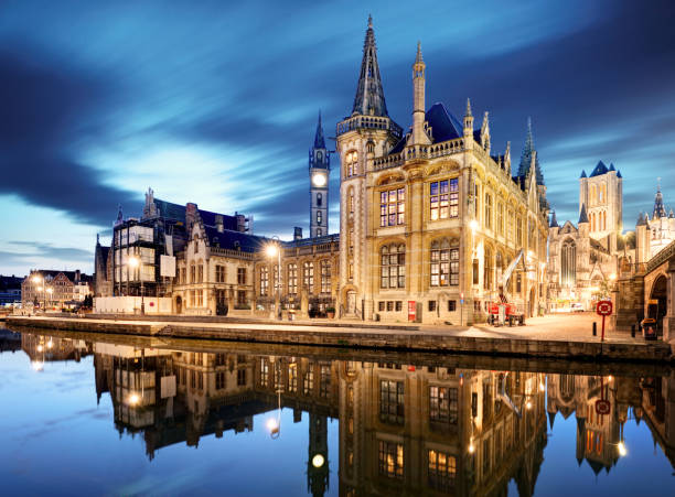 istock Ghent, Belgium during night, Gent old town 1207014867