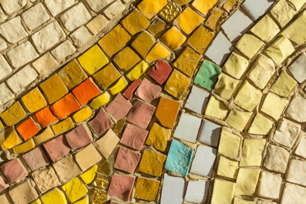 istock Details of abstract ceramic mosaic. Colored ceramic stones 1207015455