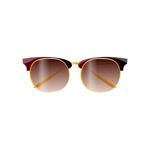 istock Fashion brown woman sunglasses with yellow gold frames 1207018342