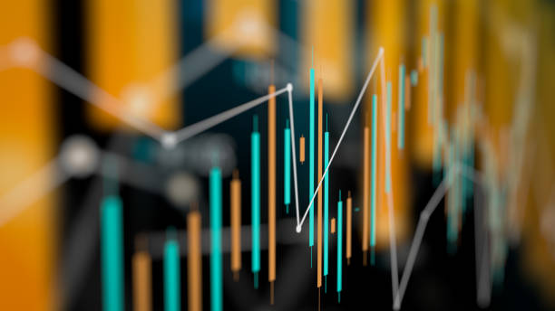 diagramm zur analyse finanzieller und technischer daten mit suchergebnissen - börsenkurs grafiken stock-fotos und bilder