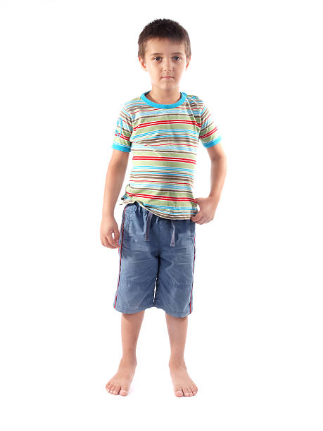 Full length portrait of little boy stock photo