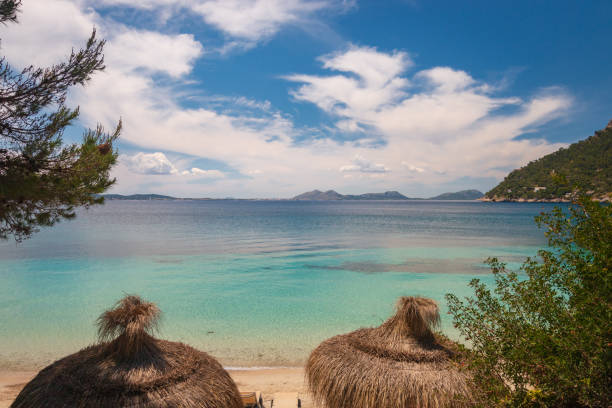istock Umbrellas at Platja de Formentor beach, Majorca, Spain 1207021169