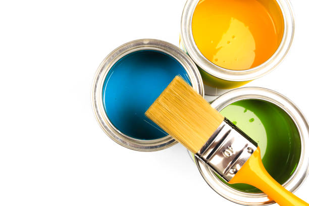 istock set of Cans with color paint isolated on white background - Image 1207024687