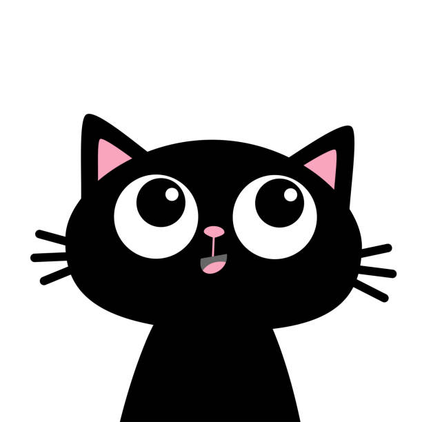 black cat angry face cartoon cute 14319053 PNG