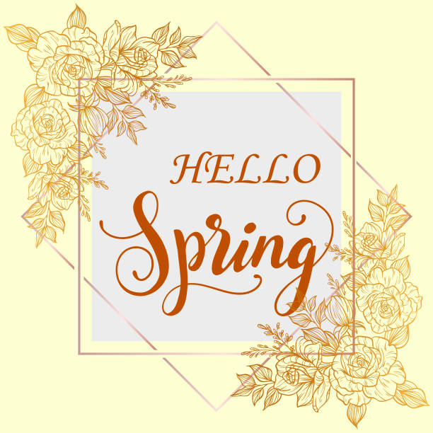 Welcome spring season. Welcome spring season. We love spring, a time when everything around is blooming. first day of spring stock illustrations