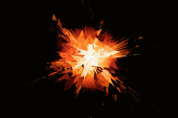 burst of fire broken crystal stock photo